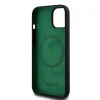  iPhone 15 Fekete Lacoste Liquid Silicone Microfiber Croc Logo MagSafe tok thumbnail