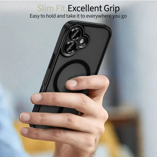 iPhone 17 Tech-protect Magcam Magsafe Matt Fekete tok - 5