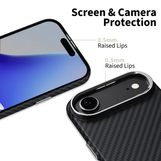 iPhone 17 Air Tech-protect Ion Carbon MagSafe tok fekete/ezüst - 2