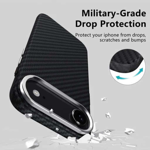 iPhone 17 Air Tech-protect Ion Carbon MagSafe tok fekete/ezüst - 4