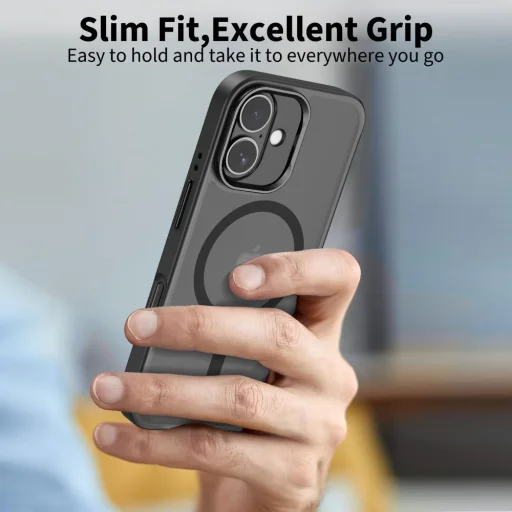 iPhone 17 Tech-protect Magstand Magsafe tok Matt Fekete - 4