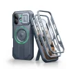 iPhone 17 Dexnor MagSafe ütésálló 360 tok kihajtható állvánnyal és kameravédővel kék thumbnail