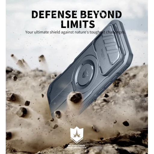 iPhone 17 Air Dexnor MagSafe ütésálló 360 tok kihajtható állvánnyal és kameravédővel kék - 3