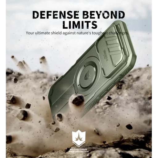 iPhone 17 Air Dexnor MagSafe ütésálló 360 tok kihajtható állvánnyal és kameravédővel zöld - 5