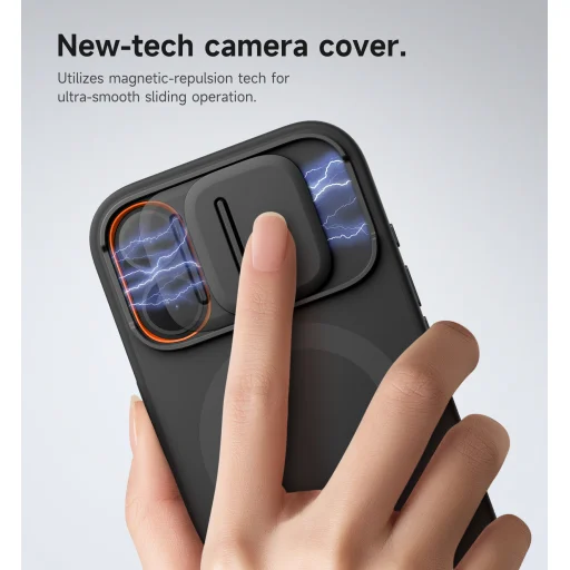 iPhone 17 Suritch MagSafe ütésálló tok kihajtható állvánnyal és kameravédővel fekete - 7