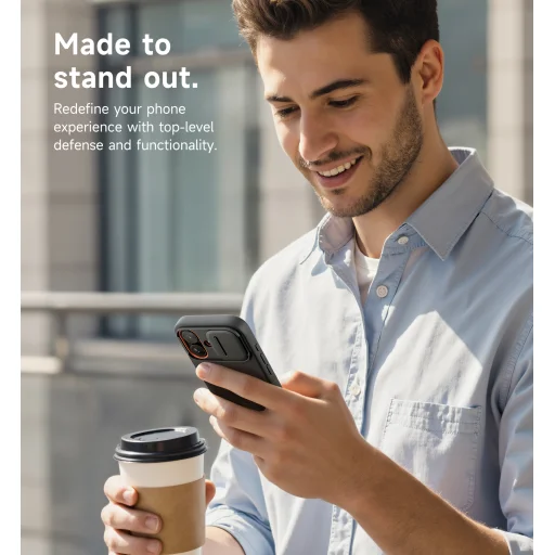 iPhone 17 Suritch MagSafe ütésálló tok kihajtható állvánnyal és kameravédővel fekete - 5