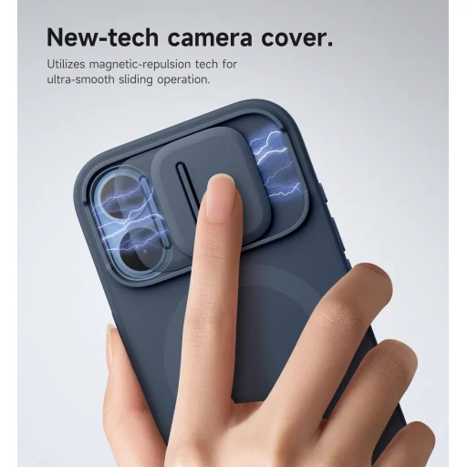 iPhone 17 Suritch MagSafe ütésálló tok kihajtható állvánnyal és kameravédővel kék - 9
