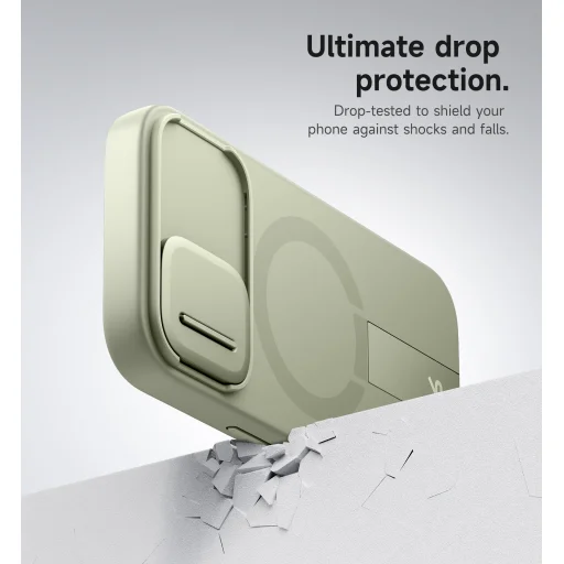 iPhone 17 Suritch MagSafe ütésálló tok kihajtható állvánnyal és kameravédővel zöld - 3