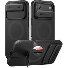 iPhone 17 Air Suritch MagSafe ütésálló tok kihajtható állvánnyal és kameravédővel fekete