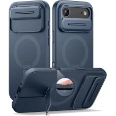 iPhone 17 Air Suritch MagSafe ütésálló tok kihajtható állvánnyal és kameravédővel kék