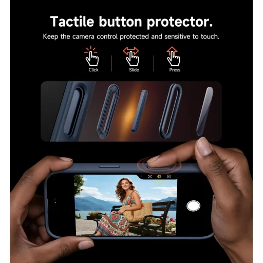 iPhone 17 Air Suritch MagSafe ütésálló tok kihajtható állvánnyal és kameravédővel kék - 6