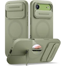 iPhone 17 Air Suritch MagSafe ütésálló tok kihajtható állvánnyal és kameravédővel zöld
