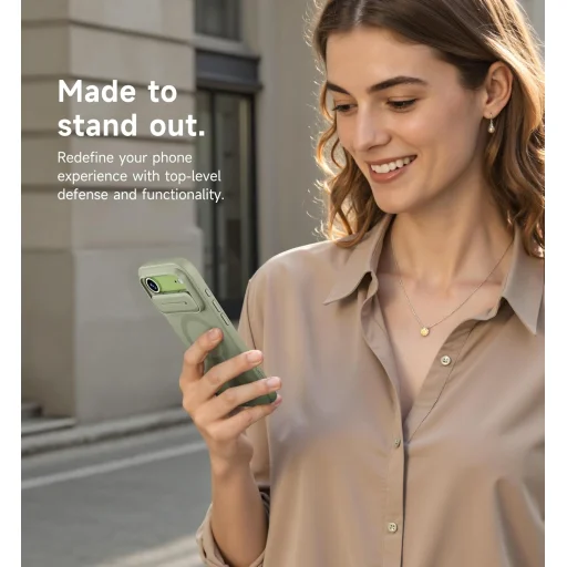 iPhone 17 Air Suritch MagSafe ütésálló tok kihajtható állvánnyal és kameravédővel zöld - 4