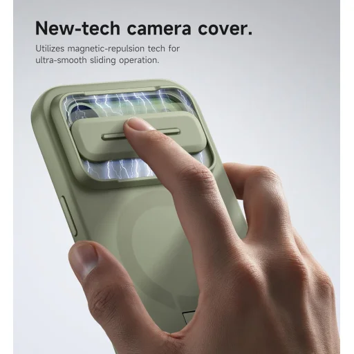 iPhone 17 Air Suritch MagSafe ütésálló tok kihajtható állvánnyal és kameravédővel zöld - 8