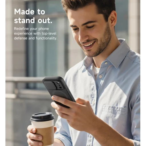 iPhone 17 Pro Max Suritch MagSafe ütésálló tok kihajtható állvánnyal és kameravédővel fekete - 8