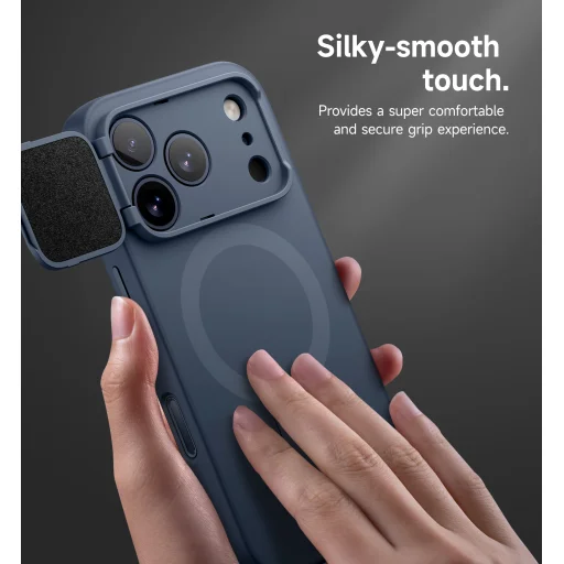 iPhone 17 Pro Max Suritch MagSafe ütésálló tok kihajtható állvánnyal és kameravédővel kék - 7