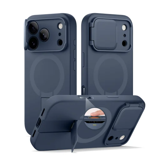 iPhone 17 Pro Max Suritch MagSafe ütésálló tok kihajtható állvánnyal és kameravédővel kék - 1