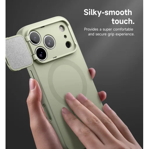 iPhone 17 Pro Suritch MagSafe ütésálló tok kihajtható állvánnyal és kameravédővel zöld - 4