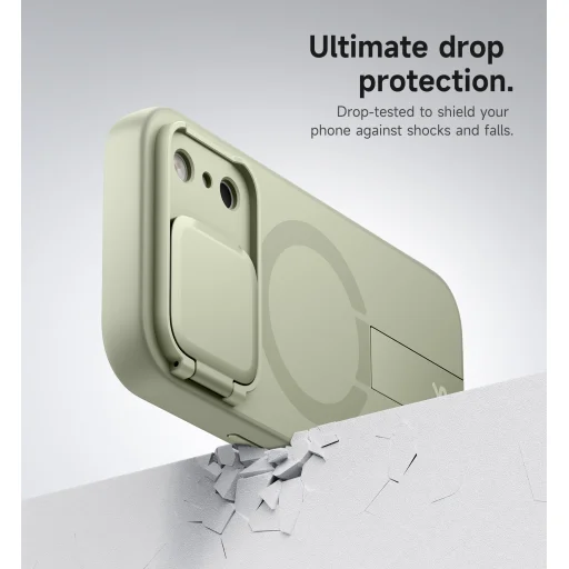 iPhone 17 Pro Suritch MagSafe ütésálló tok kihajtható állvánnyal és kameravédővel zöld - 5
