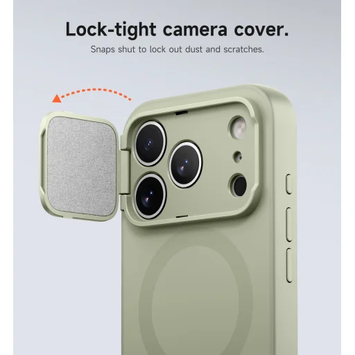 iPhone 17 Pro Suritch MagSafe ütésálló tok kihajtható állvánnyal és kameravédővel zöld - 9