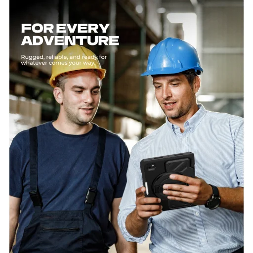 iPad Pro 11 2024 Dexnor 360 fokos forgó tok Apple Pencil tartóval fekete ütésálló - 2