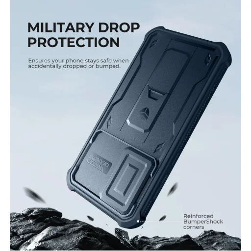 Samsung Galaxy A36 Dexnor 360 ütésálló tok kihajtható állvánnyal és kameravédővel kék - 6