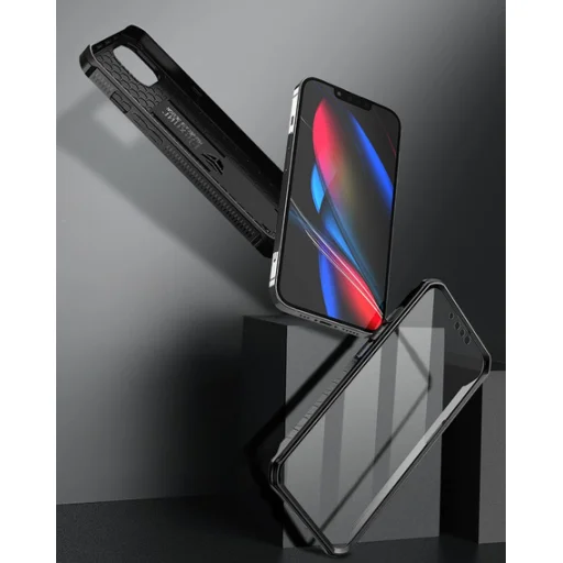 iPhone 13 Dexnor 360 ütésálló tok kihajtható állvánnyal fekete - 12