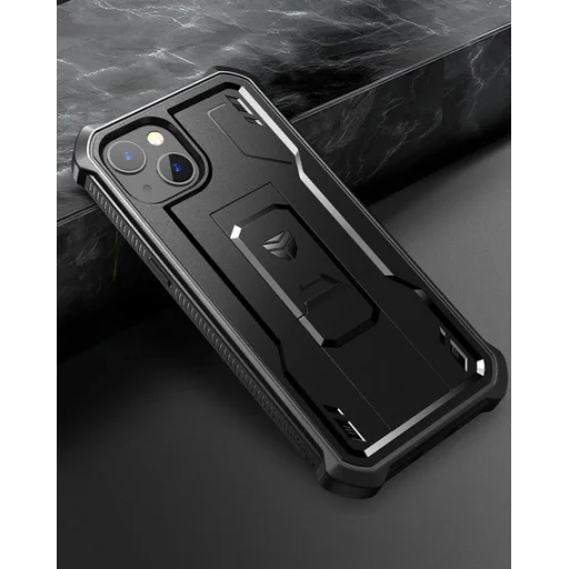iPhone 13 Dexnor 360 ütésálló tok kihajtható állvánnyal fekete - 5