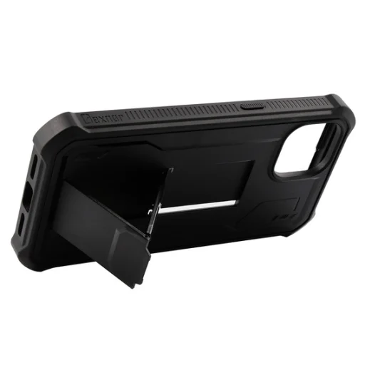 iPhone 13 Dexnor 360 ütésálló tok kihajtható állvánnyal fekete - 6