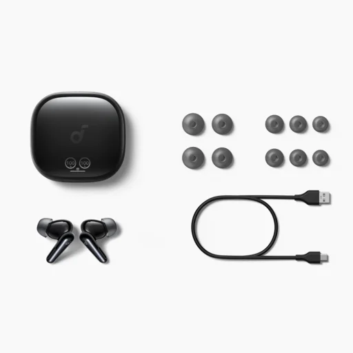 Wireless Earbuds SoundCore Liberty 4 Pro NC (A3954GF1) - Bluetooth 5.3, ANC, Hi-Res Hang, LDAC, TWS - Fényes Fekete Anker - 7