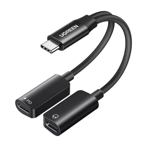 Ugreen CM821 hangkártya USB-C 2x USB-C-re (fekete) - 1
