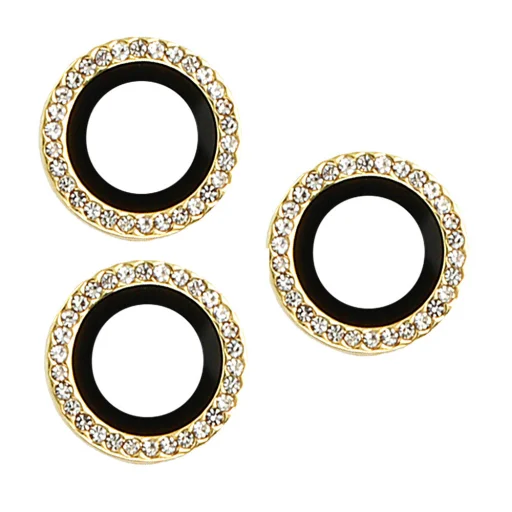  iPhone 17 Pro/17 Pro Max arany HARD DIAMOND Edzett üveg kamera (LENCSE) (3 darabos lencse) üvegfólia - 1