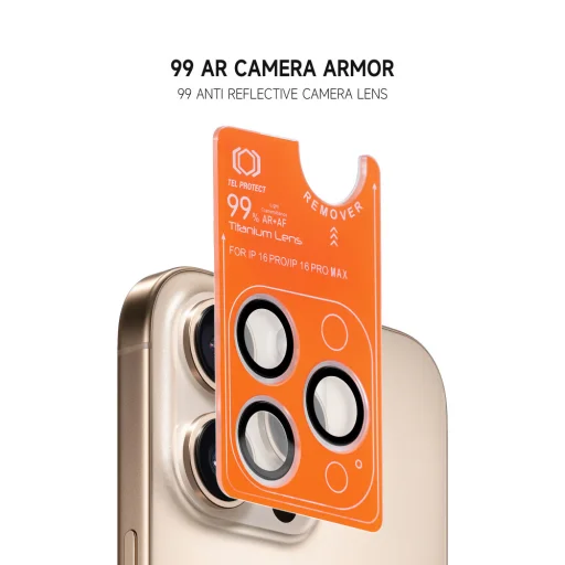 Edzett üveg Tel Protect Titanium Lens 99% AR kamerához Samsung Galaxy S23 átlátszó üvegfólia (3 db lencse) - 6