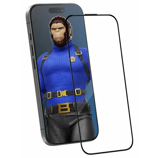 iPhone 16 Pro / iPhone 17 / iPhone 17 Pro Fekete Blueo Crystal Anti-Scratch üveg applikátorral üvegfólia - 2