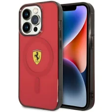 iPhone 14 Pro kemény tok Ferrari Translucent Magsafe piros