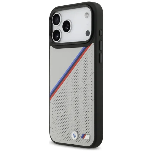 iPhone 17 Pro Max BMW M Tricolor Metal Logo MagSafe szürke tok, - 2