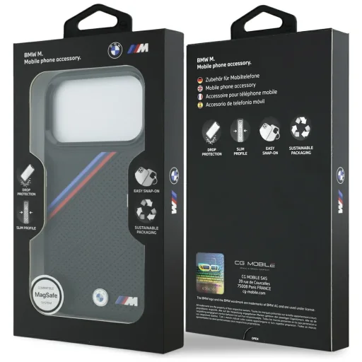 iPhone 17 Pro BMW M Tricolor Metal Logo MagSafe tok fekete - 8