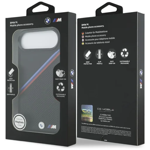 iPhone 17 Air BMW M Tricolor Metal Logo MagSafe fekete tok - 8