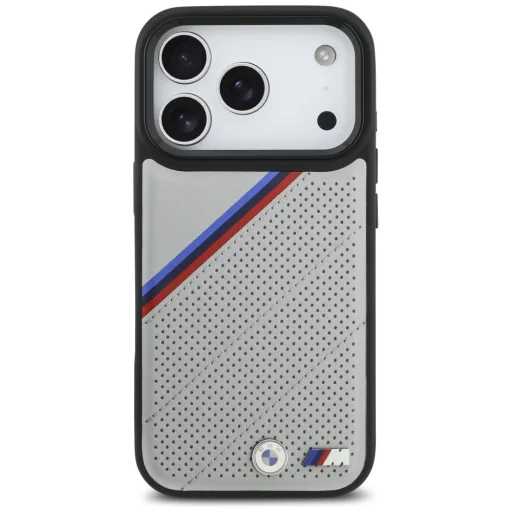 iPhone 17 Pro BMW M Tricolor Metal Logo MagSafe tok szürke - 3