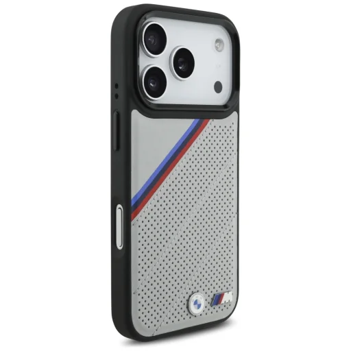 iPhone 17 Pro BMW M Tricolor Metal Logo MagSafe tok szürke - 4