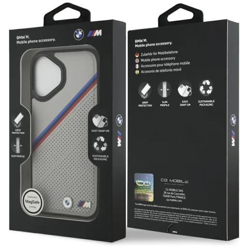 iPhone 17 BMW M Tricolor Metal Logo MagSafe tok szürke - 8