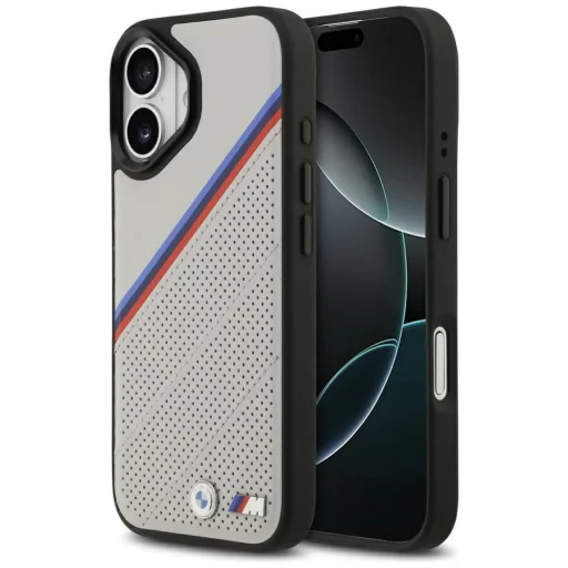 iPhone 17 BMW M Tricolor Metal Logo MagSafe tok szürke - 1