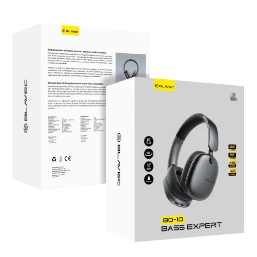 Blavec Over-ear Bluetooth Fejhallgató BO-10 Bass Expert ANC (BO10-B) fekete - 9