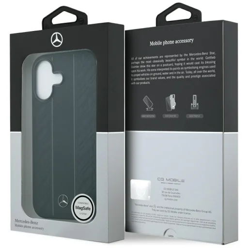 iPhone 17 Mercedes bőr Laurel Leaves csíkos MagSafe tok fekete - 15