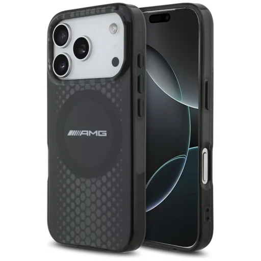 iPhone 17 Pro AMG Dupla Rétegű Átlátszó Grafikai MagSafe tok fekete - 1