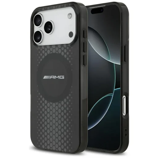 iPhone 17 Pro Max AMG Dupla Rétegű Átlátszó Grafikus MagSafe tok fekete - 1