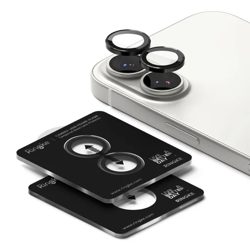 iPhone 17 Ringke kamera védőkeret 2-csomag fekete üvegfólia - 3