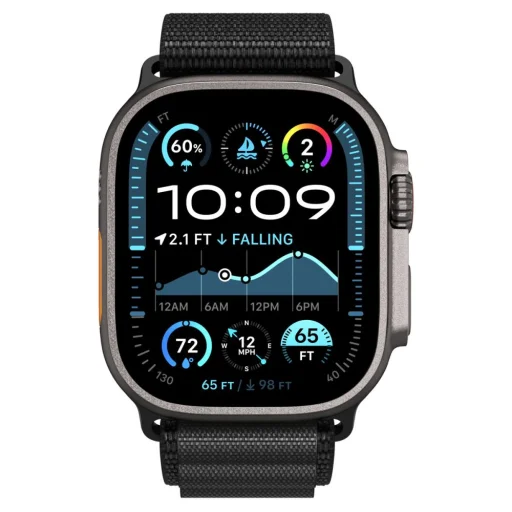 Apple Watch 6 / 7 / 8 / 9 / 10 / 11 / SE / Ultra 1 / 2 (44 / 45 / 46 / 49 mm) Spigen Wbf1 Szíj Fekete - 4