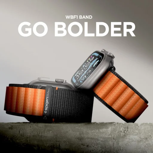 Apple Watch 6 / 7 / 8 / 9 / 10 / 11 / Se / Ultra 1 / 2 (44 / 45 / 46 / 49 mm) Spigen Wbf1 szíj fekete/narancs - 11