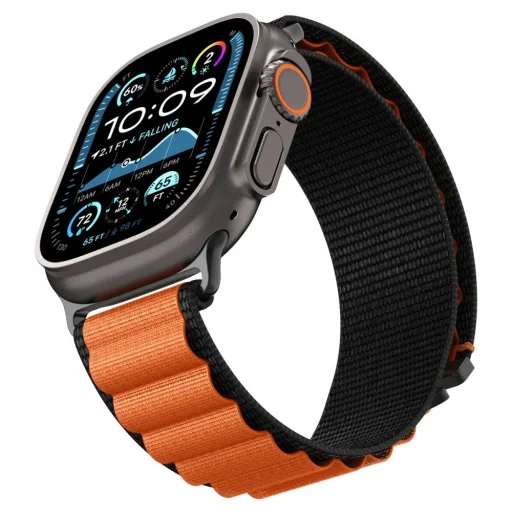 Apple Watch 6 / 7 / 8 / 9 / 10 / 11 / Se / Ultra 1 / 2 (44 / 45 / 46 / 49 mm) Spigen Wbf1 szíj fekete/narancs - 8